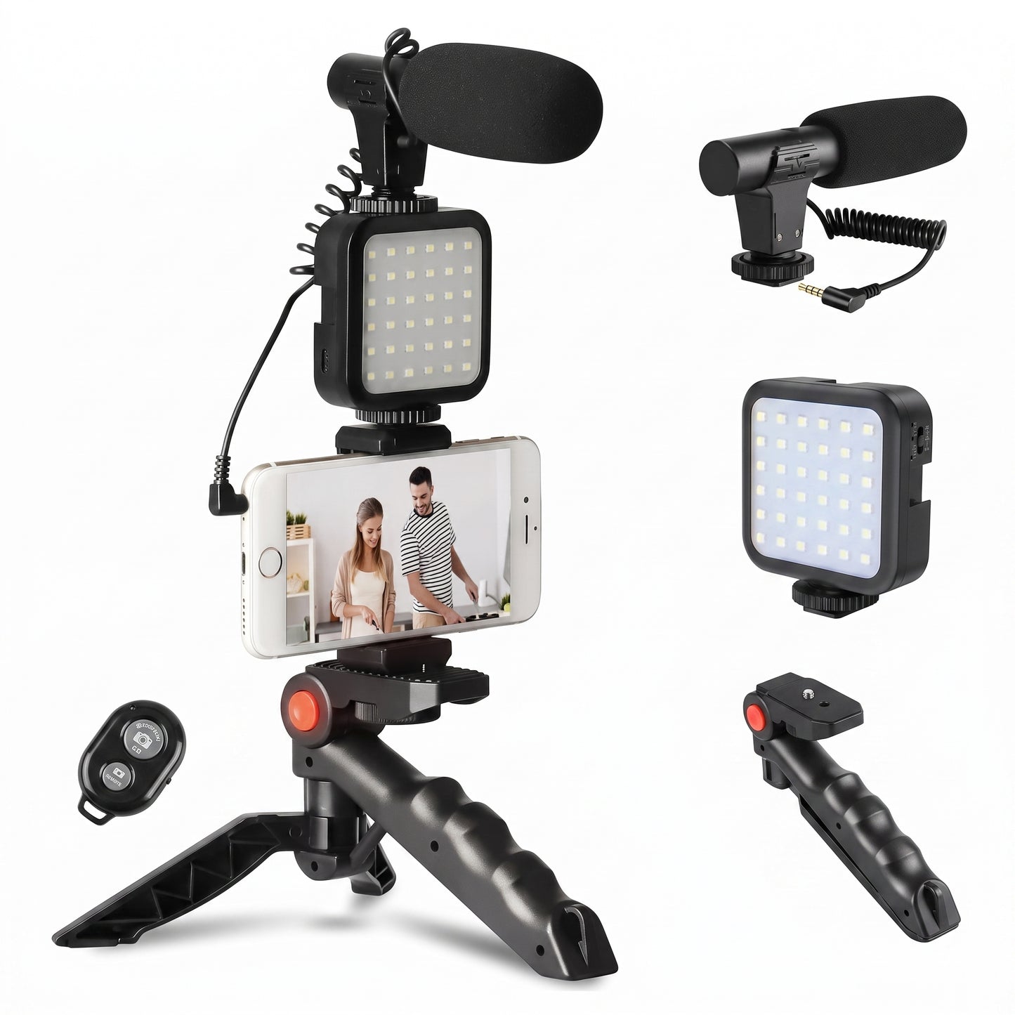 Kit trípode estabilizador con luz led
