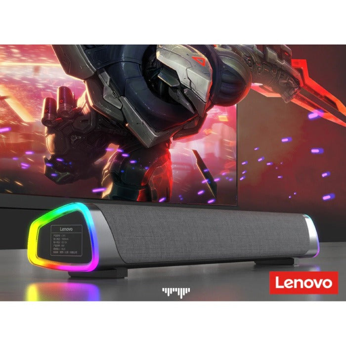 Parlante Lenovo para computadora Barra de sonido L101 conexión 3.5 y USB