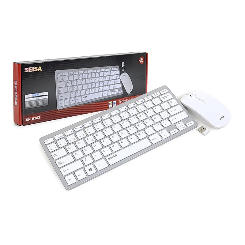SET TECLADO Y MOUSE INALÁMBRICO PEQUEÑO Comodidad y Estilo Compacto