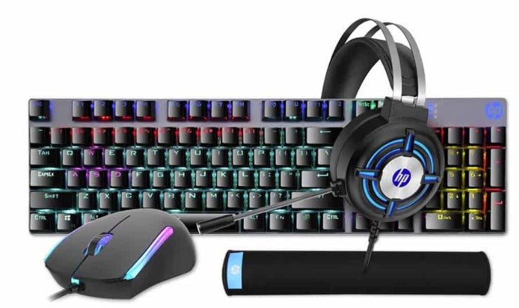 Combo para Computadora HP: Teclado, Audífonos, Mouse y Mousepad