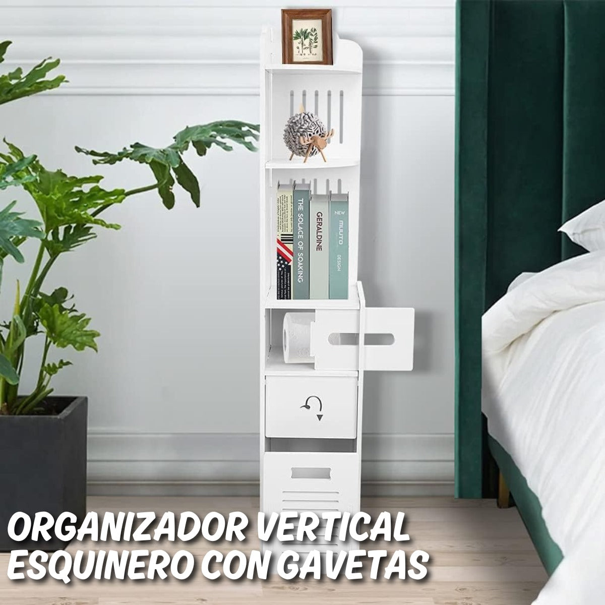 ORGANIZADOR VERTICAL ESQUINERO CON GAVETAS 120*20*20 CM